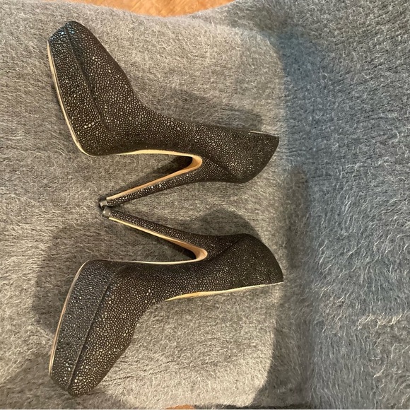 ALL SAINTS Sz 38 Spitalfields Sparkly Platform Heels Almond Toe  Pumps Shoes - Picture 4 of 13